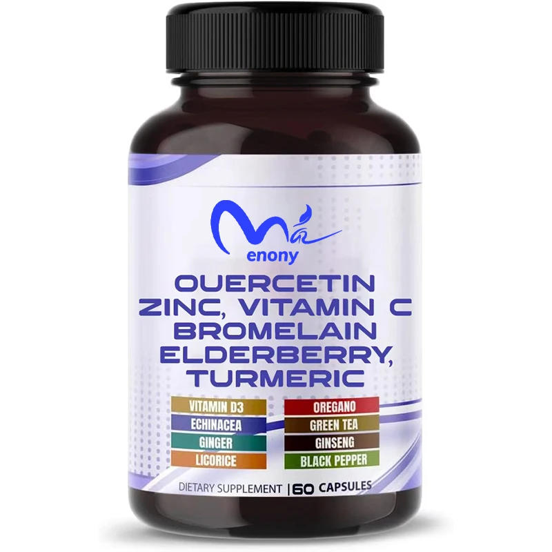 

Кверцетин, бузина, куркума, витамин С, цинк, комплексная поддержка иммунитета и здоровья, 60 капсул