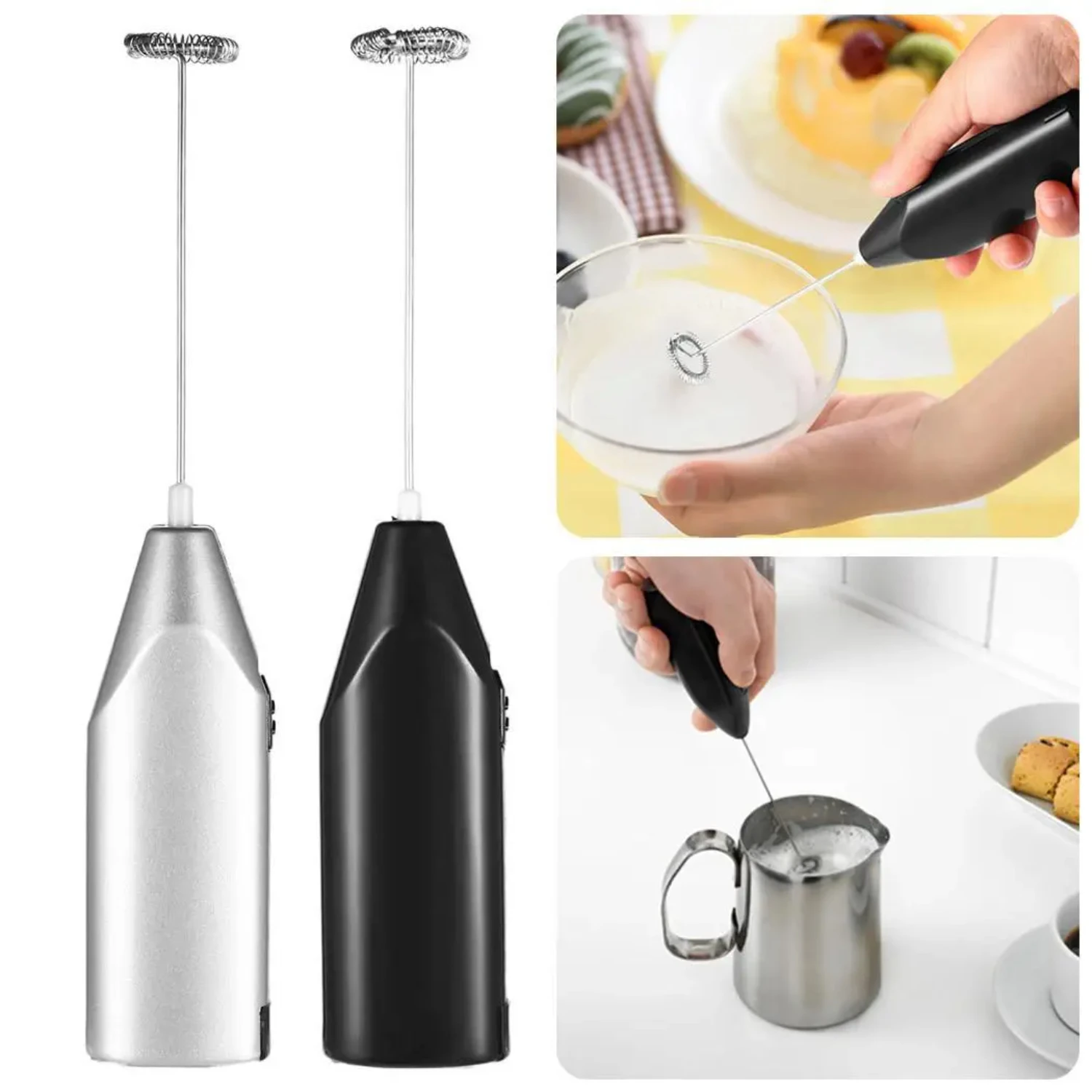 Mini Stainless Steel Handheld Coffee Blender - Creative Kitchen Cooking Tool for Bubble Milk, Eggbeater Stirrer