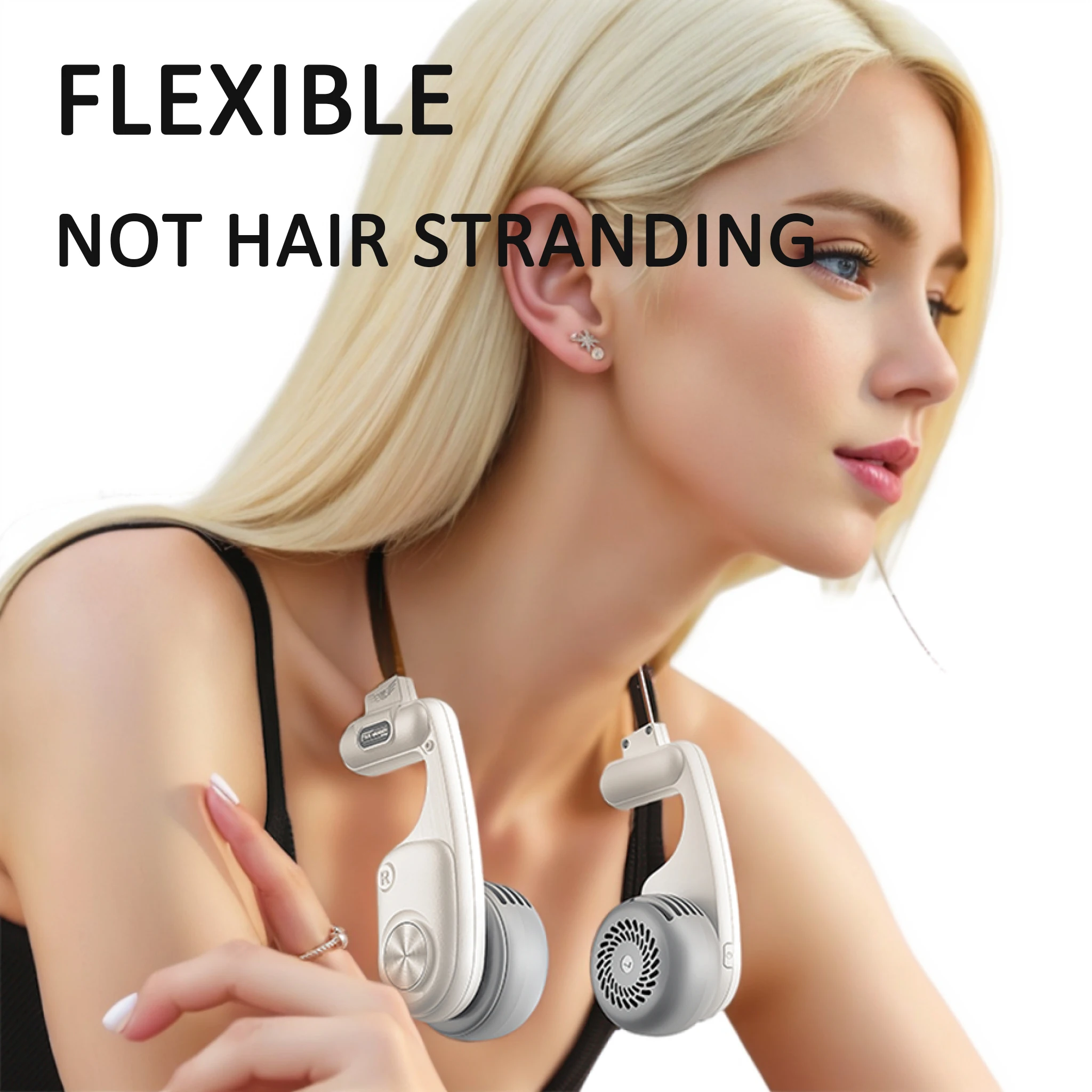 أحدث مروحة رقبة معلقة محمولة لصيف 2026 تصميم أنيق 360 °   مصدر الهواء مناسب للسفر والاستخدام الرياضي