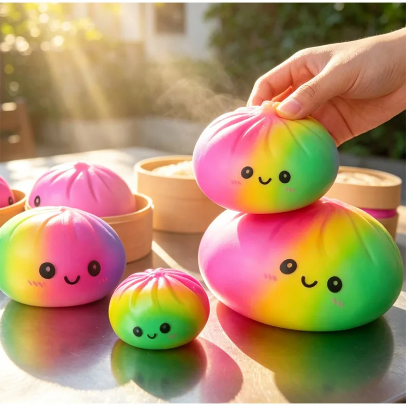 New 25cm Colorful Dumpling Big Stress Balls Reusable Low Rebound Decompression Dough Ball Unique Home Decoration Birthday Gift