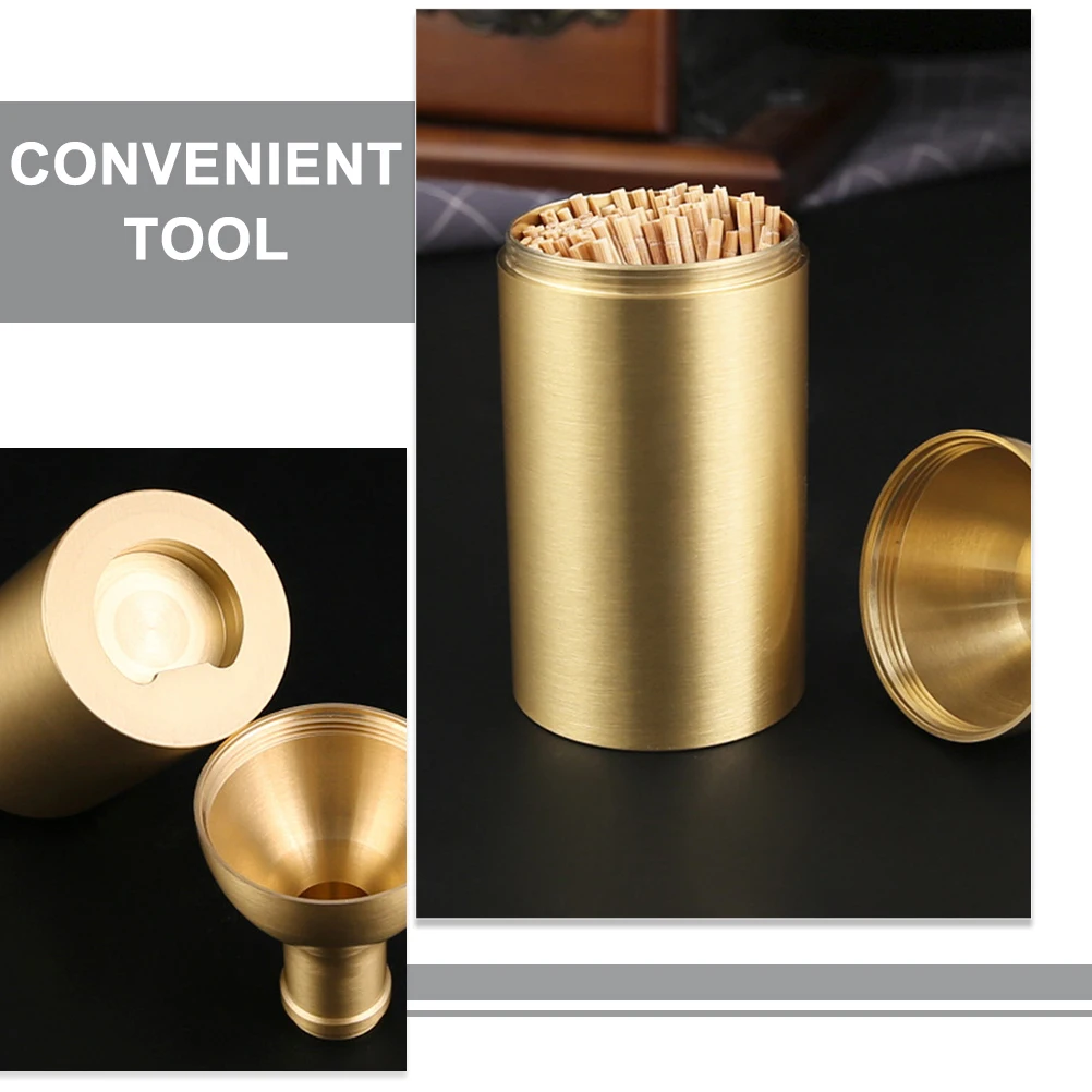 

Портативный бронзовый держатель для зубочисток, открывалка для бутылок, небольшой металлический диспенсер для зубочисток, контейнер для дома, путешествий, держатель для зубочисток