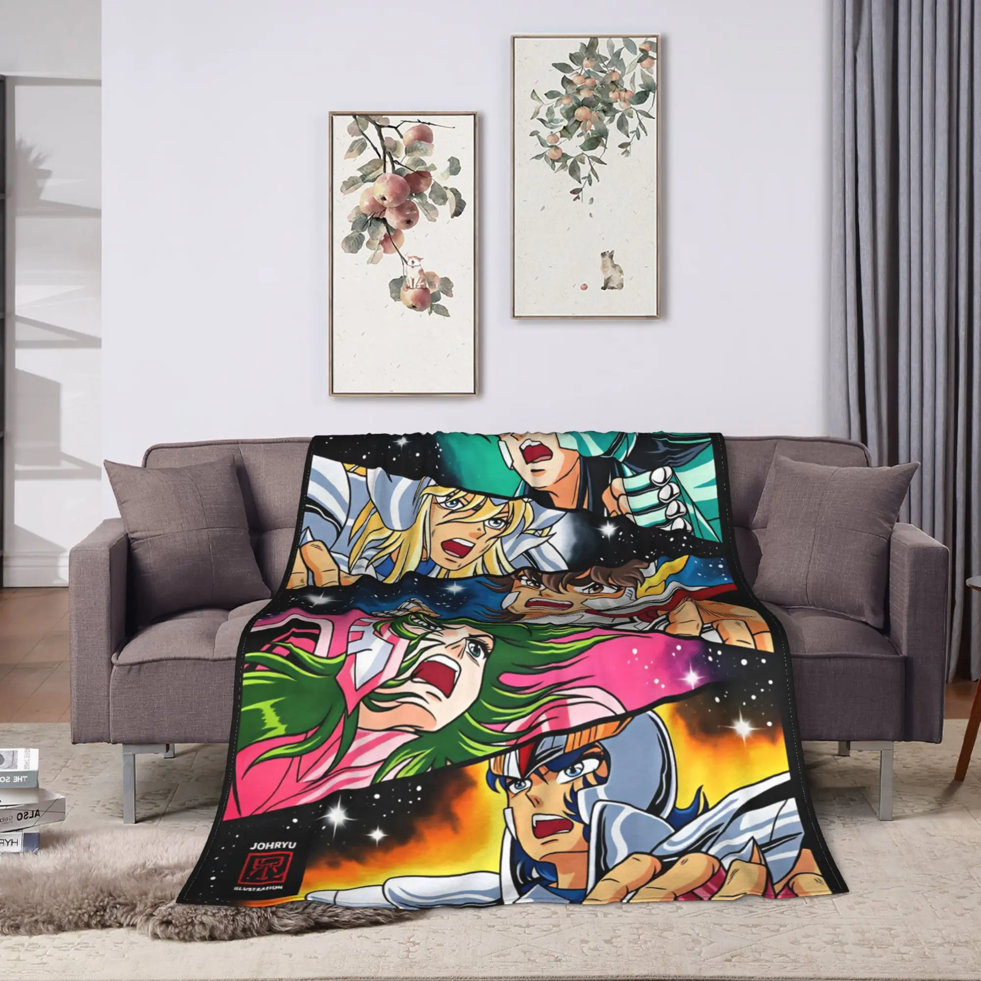Super Warm Blankets Travel Office Saint Seiya Gold Saint Bedding Throws  Flannel Bedspread For Bedroom Fluffy Sofa Bed Cover
