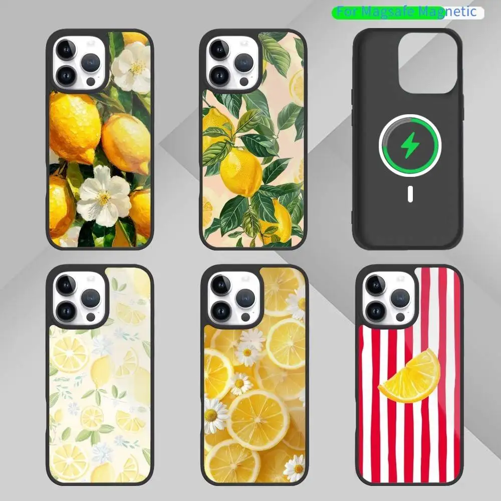 

Cover Retro Fruit l-lemon Phone Case For iPhone17,16,15,14,13,12,11 Plus,Pro Max Magnetic For Magsafe Wireless Charging