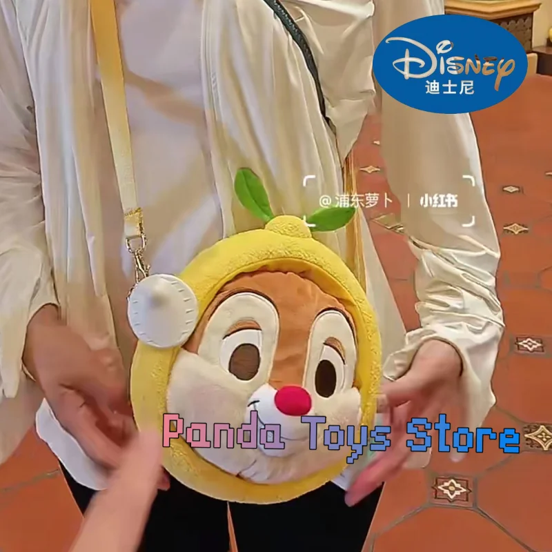 New Disney Chip 'n' Dale Plush Bag Kawaii Cartoon Shoulder Bag Crossbody Bag Lovely Chip 'n' Dale School Bag Girls Christmas Gif