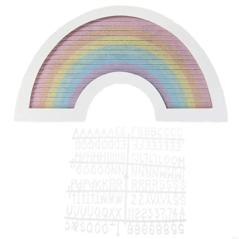 R9JC Rainbow Letter Board Rustic Frame Felds Feld Aftloats with Letters Arters Artect