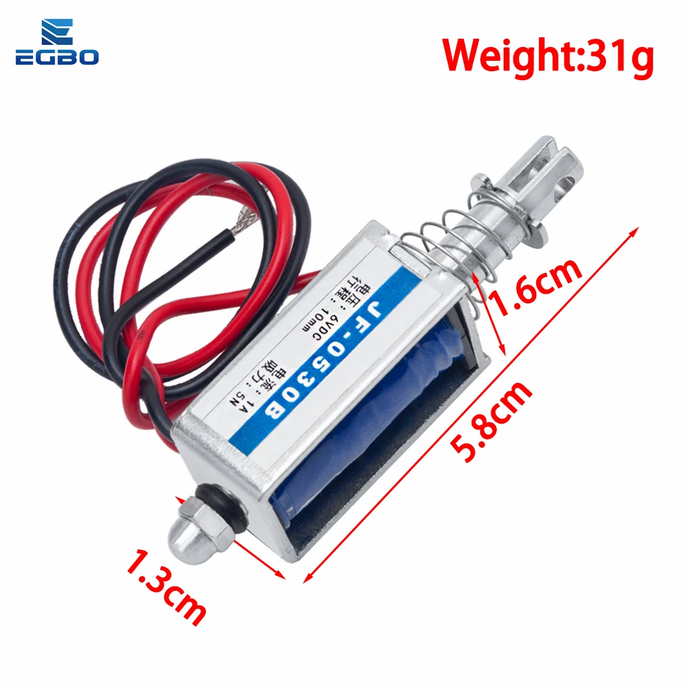1 قطعة JF-0530B تيار مستمر 6 فولت 12 فولت 24 فولت دفع وسحب نوع JF-0530B فتح الإطار الكهرومغناطيسية قوة keepping 5N السفر 10 مللي متر الخطي الملف اللولبي
