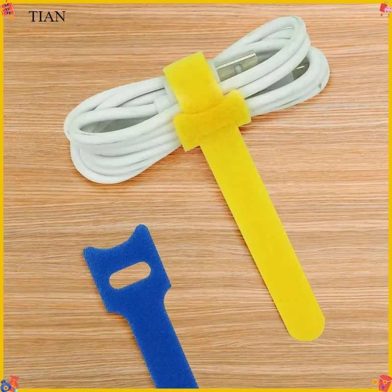Releasable Cable Ties Wire Organizer Black 15cm Nylon Hook Loop Straps Wrap Zip Bundle Bandage Tie Plastics Fastening