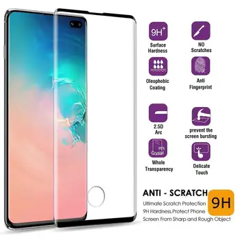 Pro Samsung Galaxy S10/S10 Plus/S10+/S10e/S10 5G pouzdro, ochranná fólie z tvrzeného skla s plným pokrytím, balení 4 ks 10 nejlepší prodej Displej Samsungu S10 - №10