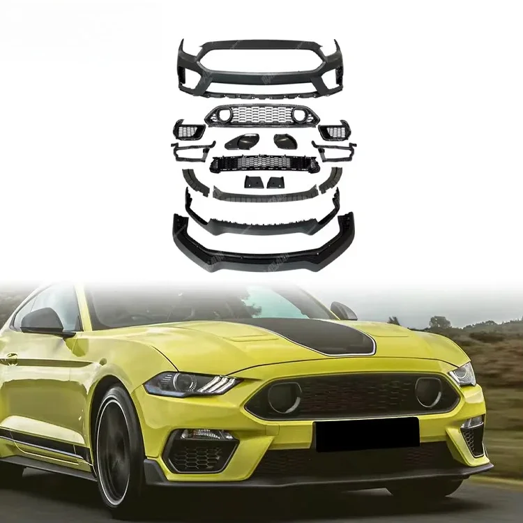 Body Kit Car Bumper Front Bumper for  Mustang 15-17 Upgrade Mach 1 With Front Lip Grille Exhaust Tips
