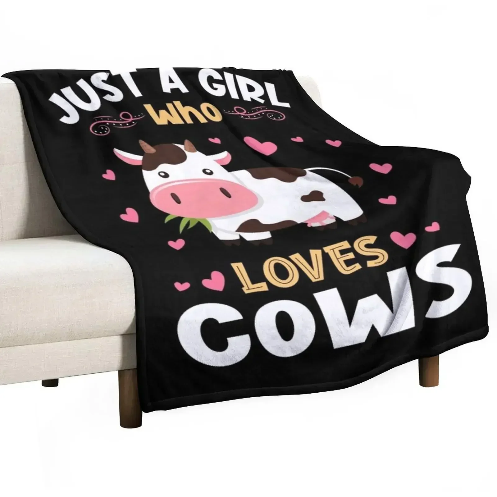 Just a Girl who Loves Cows Gift Throw Blanket Decorative Throw valentine gift ideas Blankets