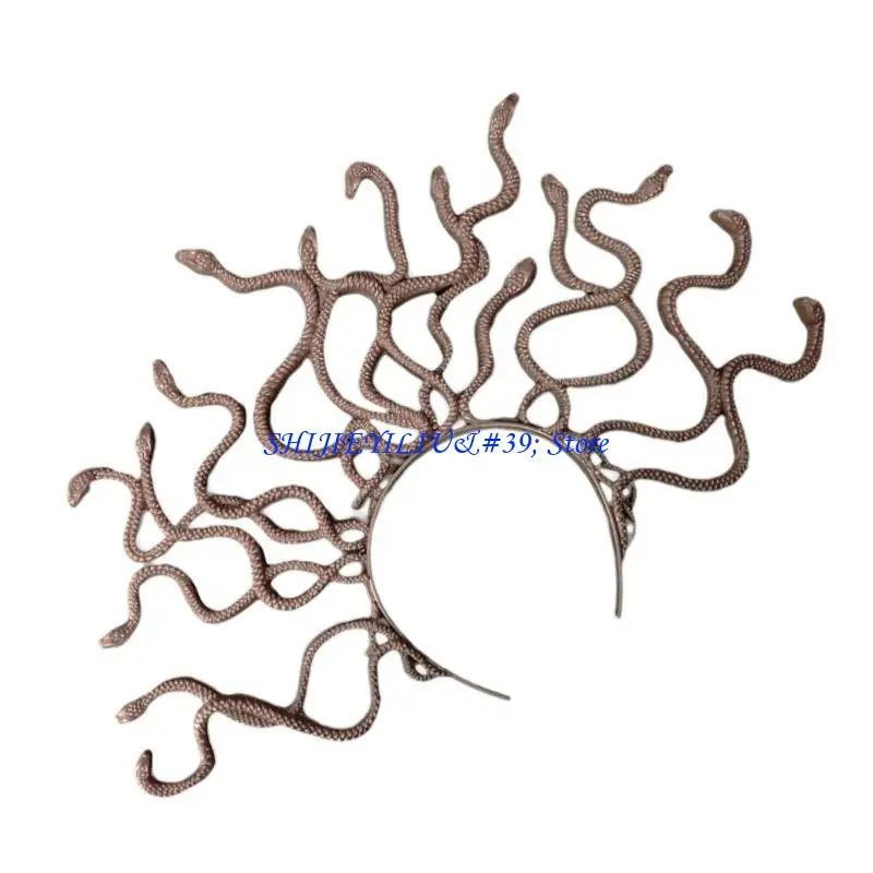 

E21F Cosplay Costume Hair Hoop Punk Snake Headband Adult Stage Performances Headwear