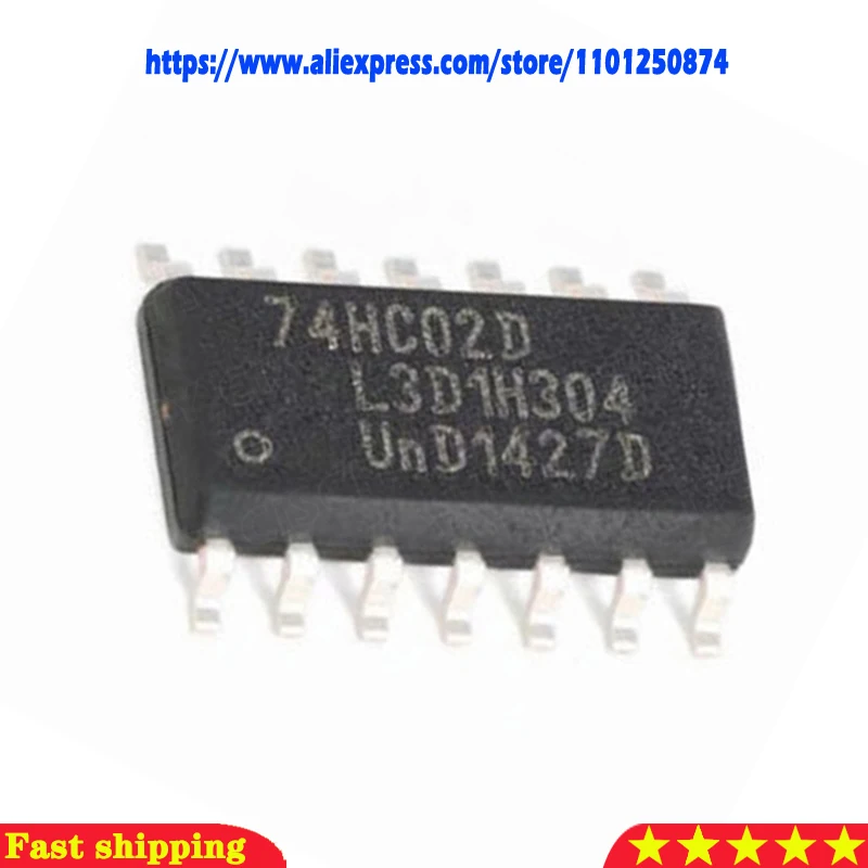 10PCS 74HC02D SOP14 74HC02 SOP SN74HC02DR SOP-14 SN72HC02 SMD  and original IC