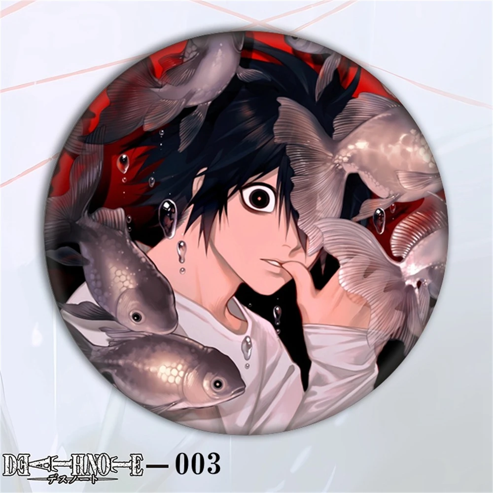 58mm Anime DEATH NOTE Yagami Light Misa Amane Ryuk Cosplay COSTUME Badge Pin SPTE Tinplate Brooch Prop Gift
