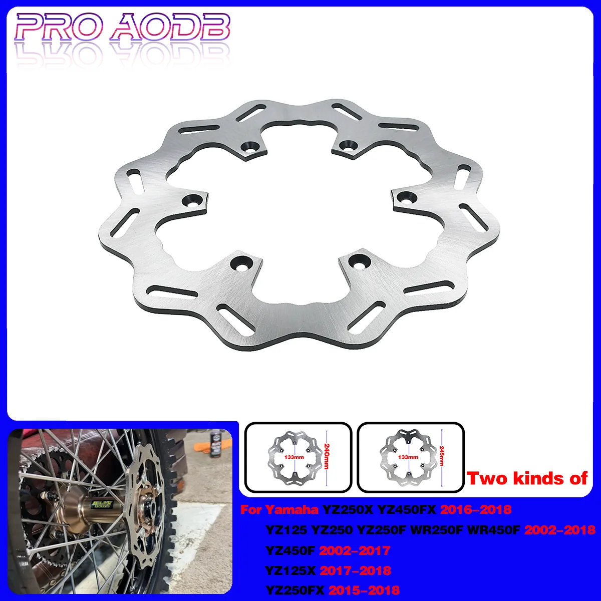 

For Yamaha YZ WR 125 250F 450F 250X 450FX 450F 125X 250FX YZF WRF 250 450cc 2002-2018 Motocross parts Rear Brake Disc Rotor Disk