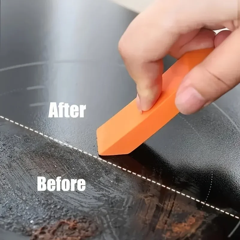 1Pcs Effortless Rubber Scrubber Magic Cleaning Eraser - Safe Uncharged Stain and Rust Remover for Bathroom Glass, Kitchen Pots