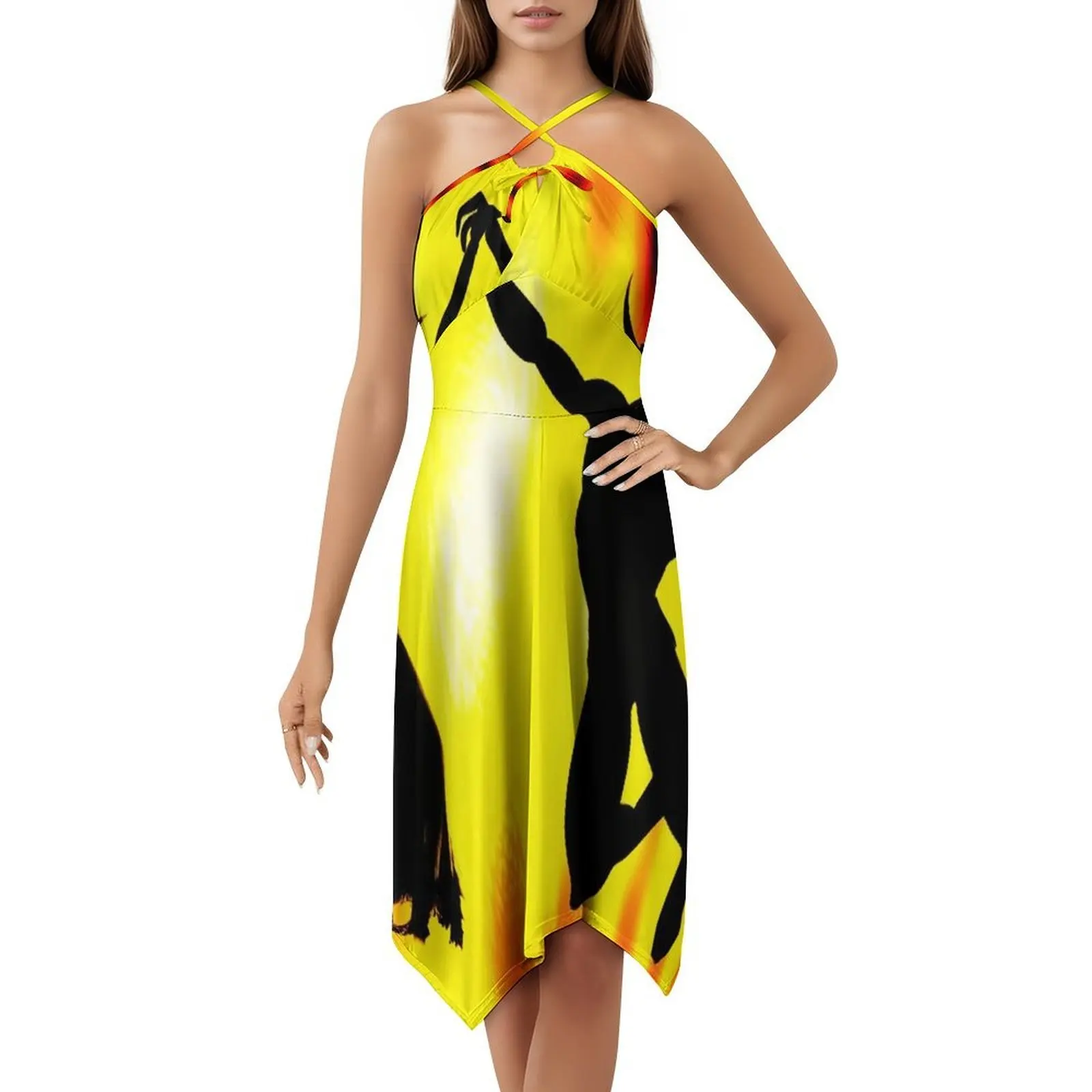 Robe de Style coréen dansant avec le diable pour femmes, tenue élégante et décontractée pour fête ou usage quotidien, arbres, forêt spectaculaire