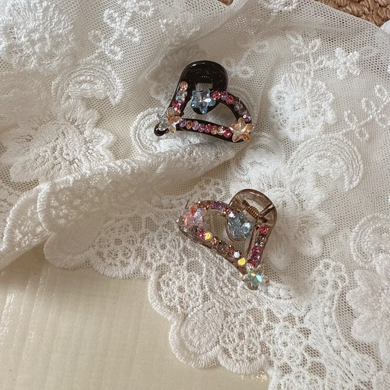

Colorful Candy Star Rhinestone Mini Heart-Shaped Hair Clip