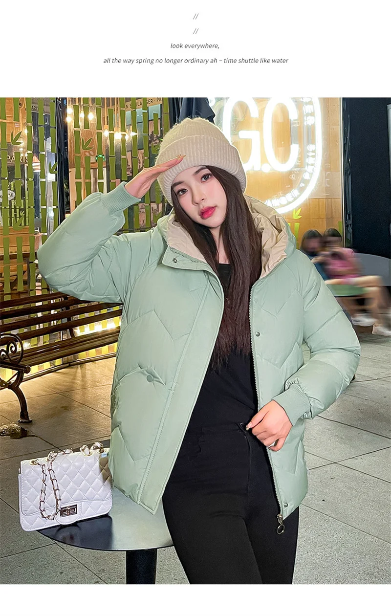 Down Padded Jacket Female 2022 New Women's Short Cotton Coat Women's Korean Version of the Warm Jacket Loose Cotton Jacket Tide
