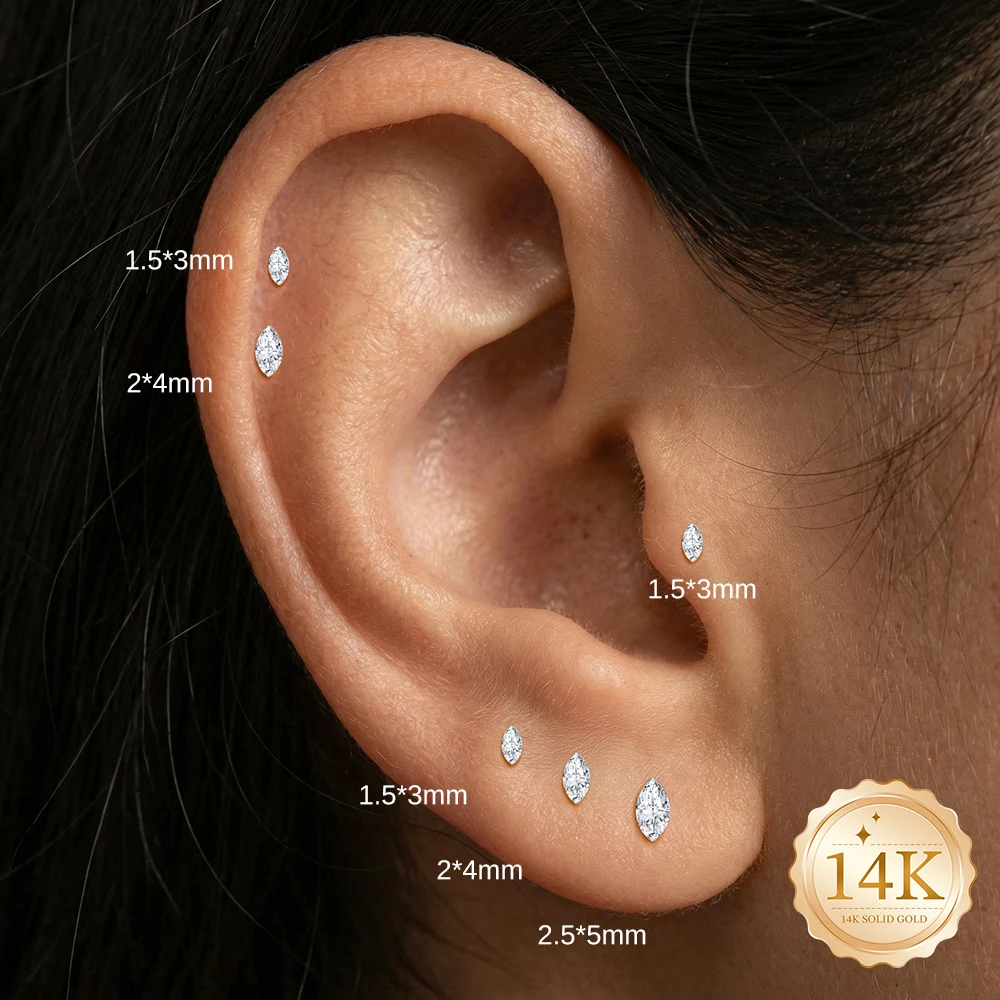 CANNER 1個 14Kソリッドゴールド デリケート 3/ - Body Jewelry Flat Back のレビューと価格