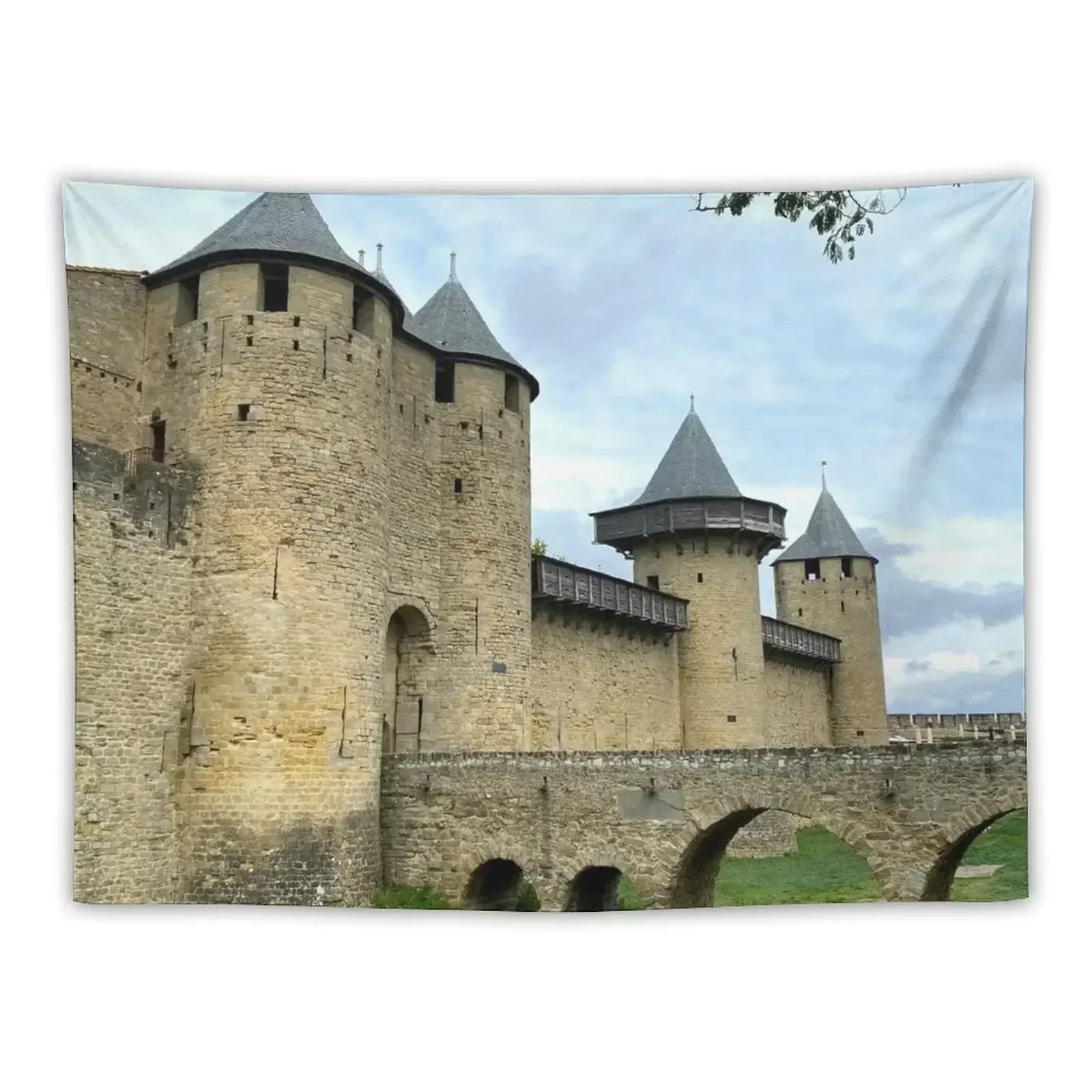 Tours and entry into the City of Carcassonne Tapestry For Bedroom Decorative Paintings Tapestry