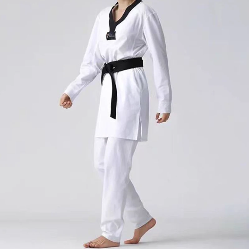 

Taekwondo Uniform Standard ITF Dobok Breathable Sports Training Karate Suit Fighting Competition Judo Suits Clothes Adult Unisex