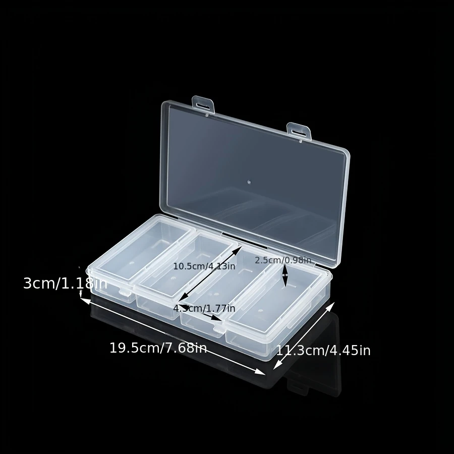4 Adjustable Dividers Clear Plastic Storage Organizer Box - Craft & Sewing Supplies Container with Removable Compartments JJ4234