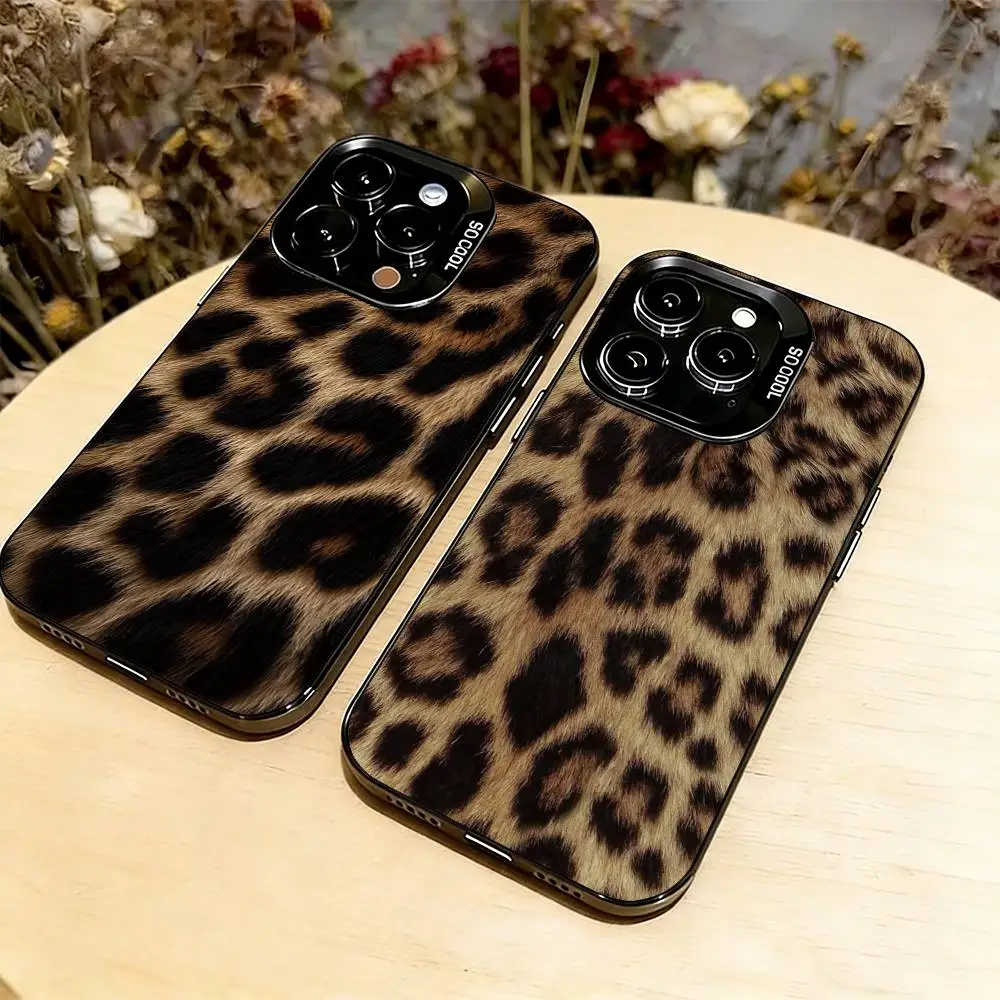 

Leopard Print Phone Case For iPhone 17,16,15,14,13,12,11 Plus,Pro Max,XS,Colorful Silver Phone case Funda Cover