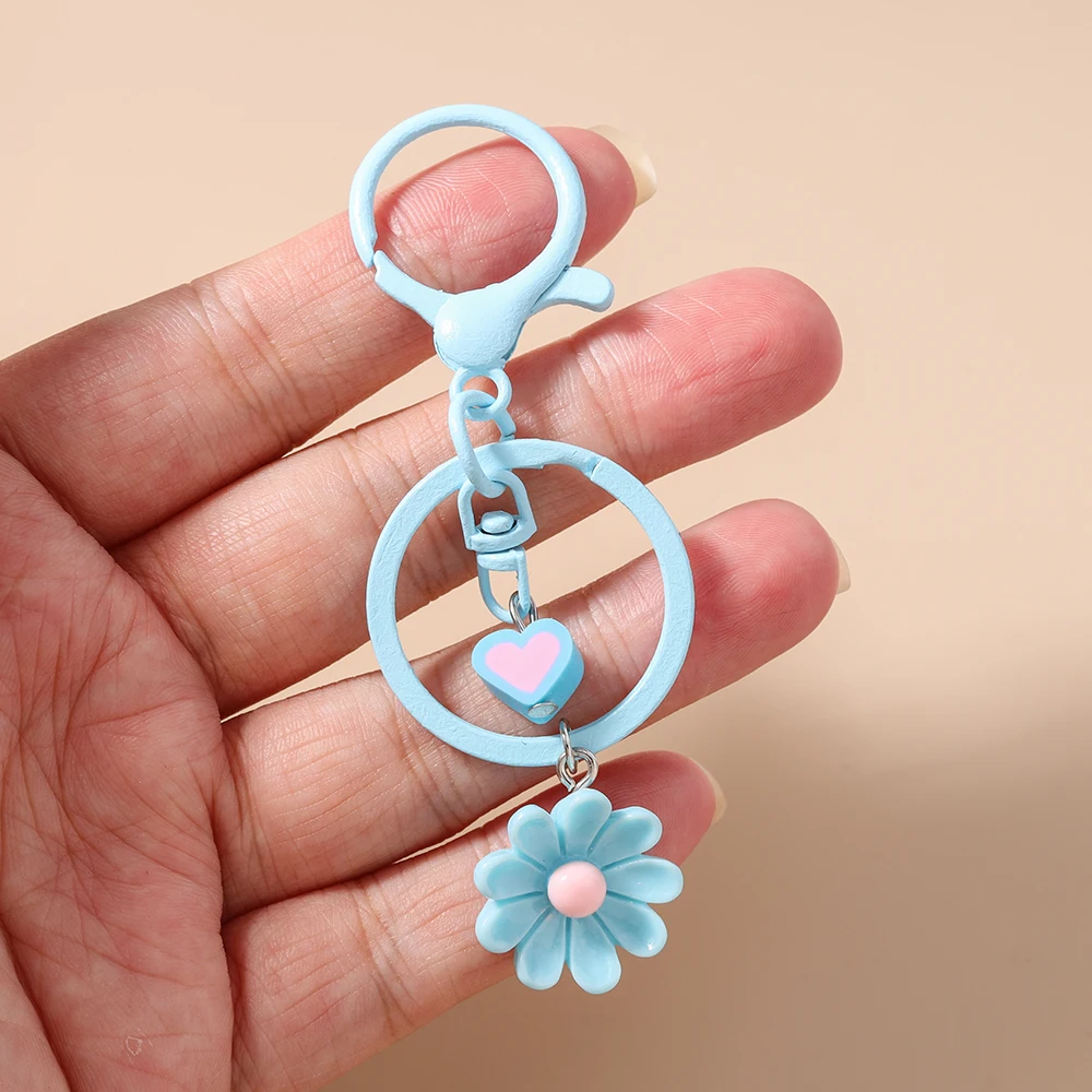 Aihua Niedlicher Gänseblümchen-Schlüsselanhänger für Frauen und Mädchen, Schlüsselring-Anhänger zur Handtaschendekoration, DIY Handgemachter Schlüsselanhänger, Schmuckgeschenke – Detail 4