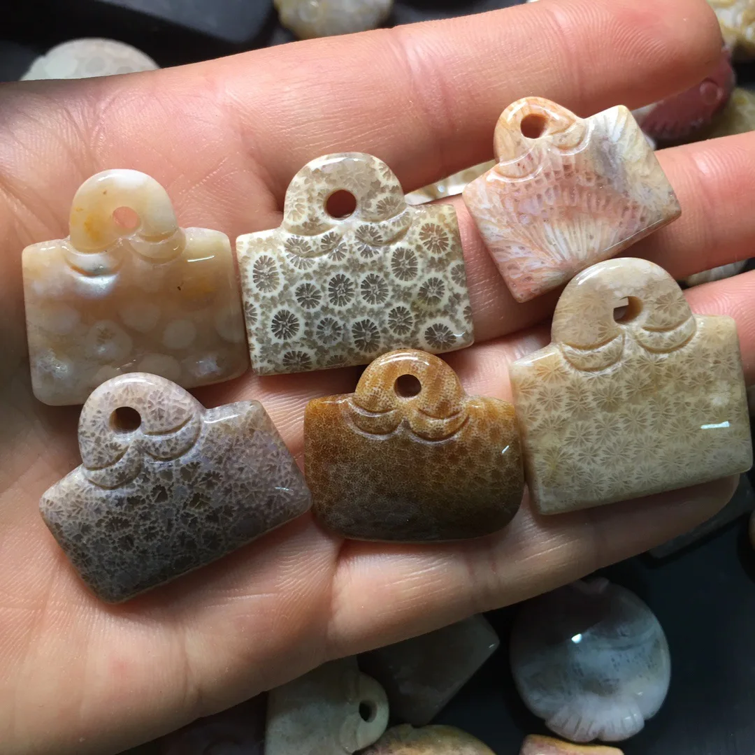 Wholesale 5Pcs/Pack Mixed Size High Quality Natural Coral Jasper Beads Pendant 10-30mm,Chrysanthemum Jade Gemstone Necklace DIY