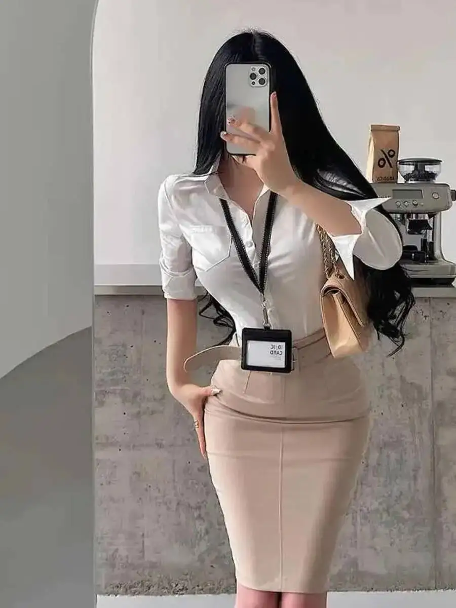 

Pure Desire Korean OL Single Breasted Slim Fit Waist Slimming Long Sleeved Lapel Shirt Top Fashion Women Tops FT8T