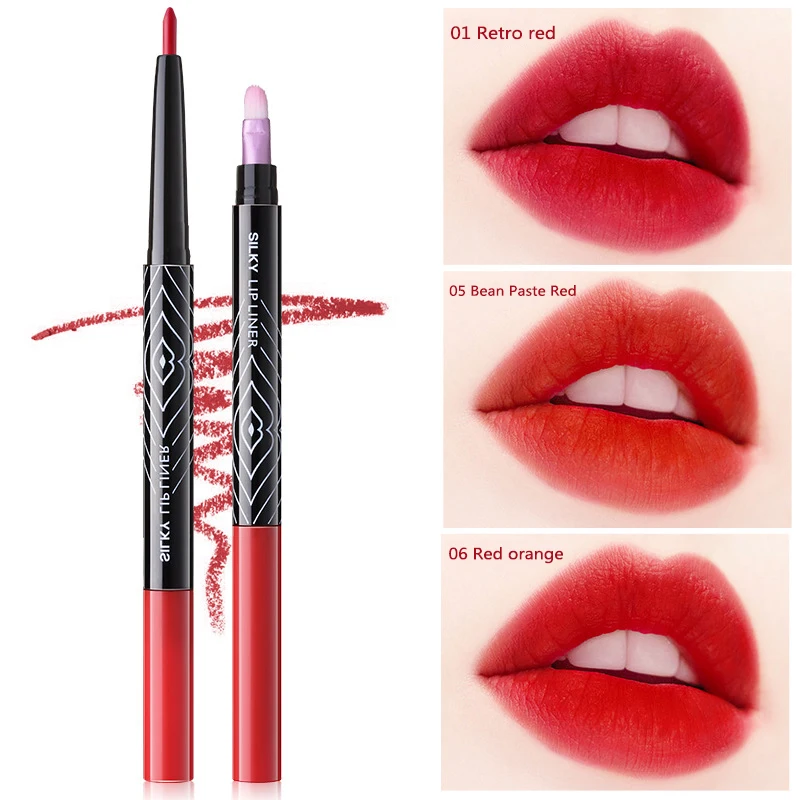 1~4PCS Waterproof Matte Lipstick Pencil Lip Liner Contour Tint Sexy Red Charming Lip Matte Long Lasting Moisturizer Lipliner