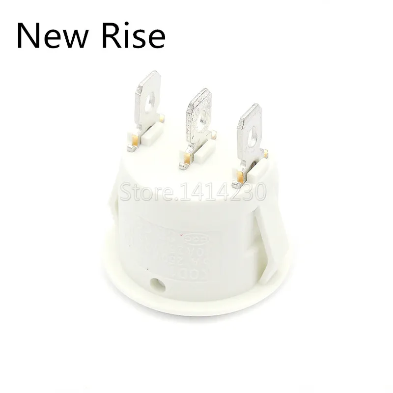 Round Rocker Switch White 3 Position SPDT Snap-in ON-OFF-ON 3 Pin Switch 10A 250VAC 6A 250V AC