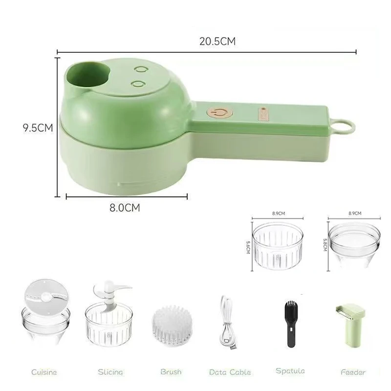 الكهربائية الخضار القاطع مجموعة يده اللاسلكية الكهربائية الثوم الهريس الغذاء المروحية مفرمة اللحم آلة الغذاء قشر شريحة