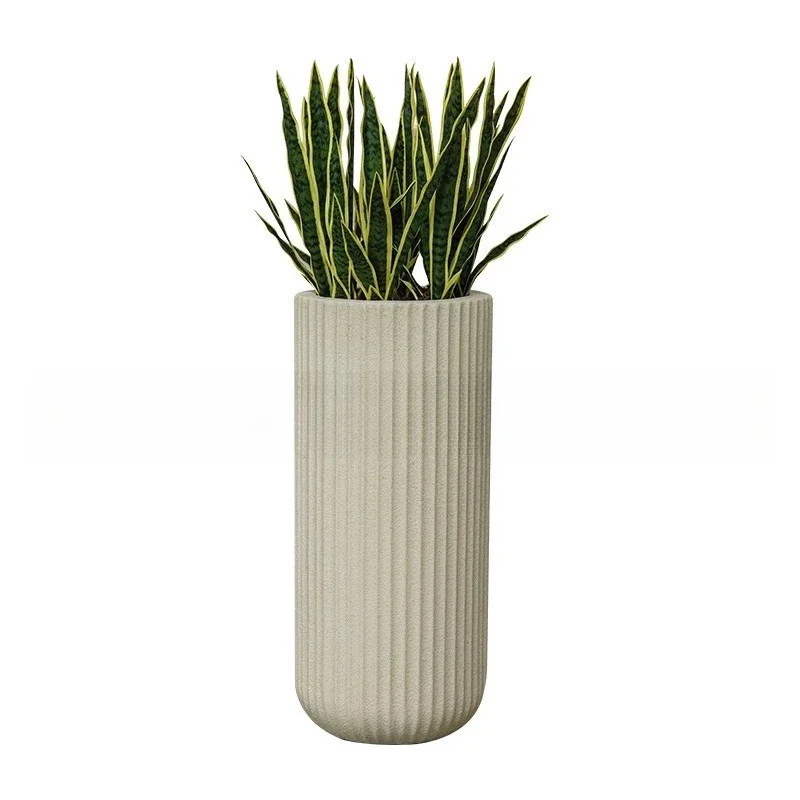 시멘트 로마 기둥 화분 쇼핑몰 거실 녹색 식물 화분 실내 유리섬유 화분 장식품