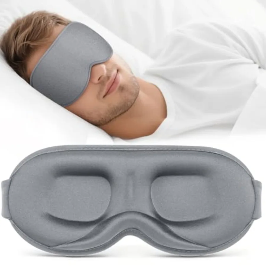 

Sleep Mask for Men Women - 100% out Cooling Eye Masks for Sleep - 3D Sleeping Mask for Side Sleepers - Zero Pressure Lash Exten