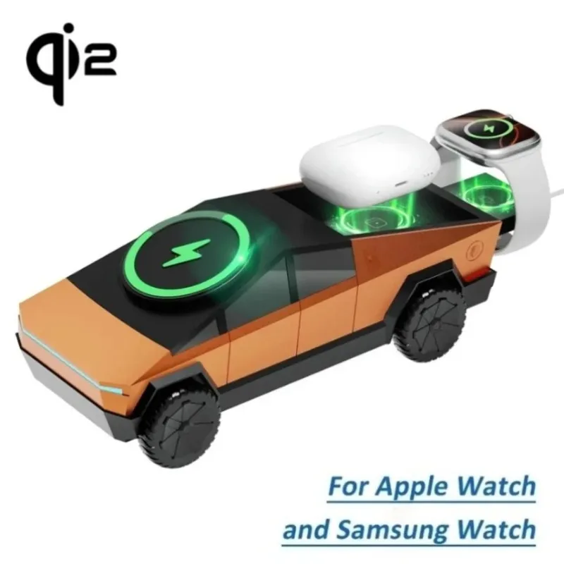 

QI2 Магнитное быстрое беспроводное зарядное устройство 3 в 1, настольная кибер-подставка для iPhone 17 16 15 14 Pro Max Apple и Samsung Watch Airpods Pro