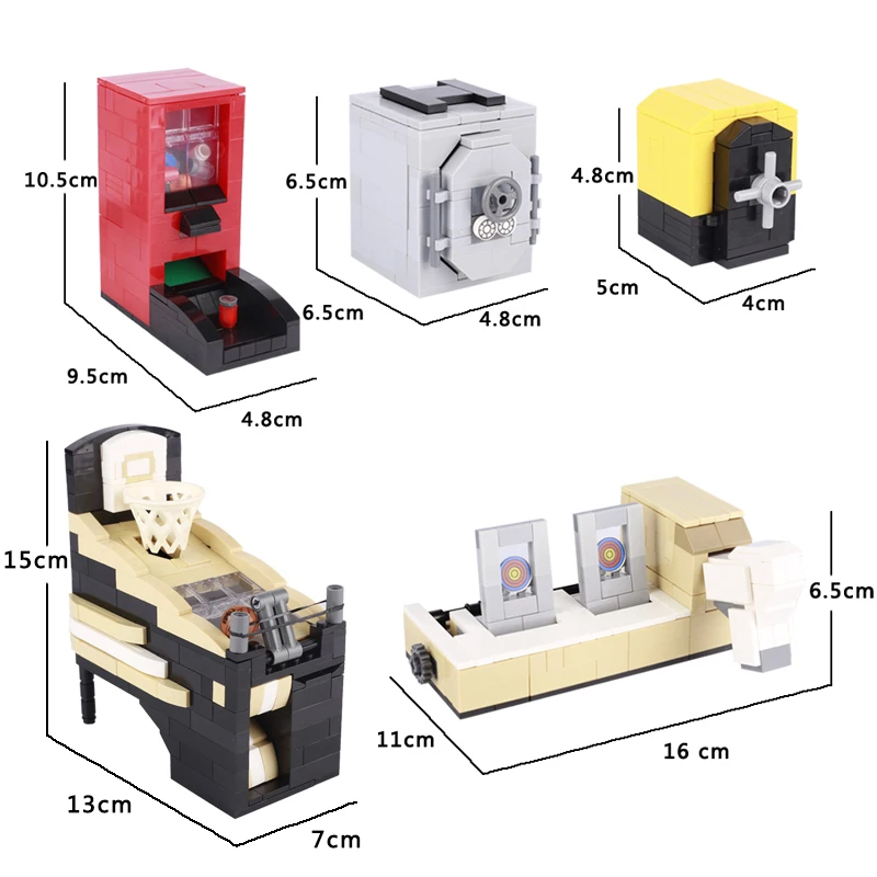 MOC Safe Deposit Box Model Building Blocks ATM Vending Machine Diamond Treasure City Police Thief Bricks Toys Boys Children Gift