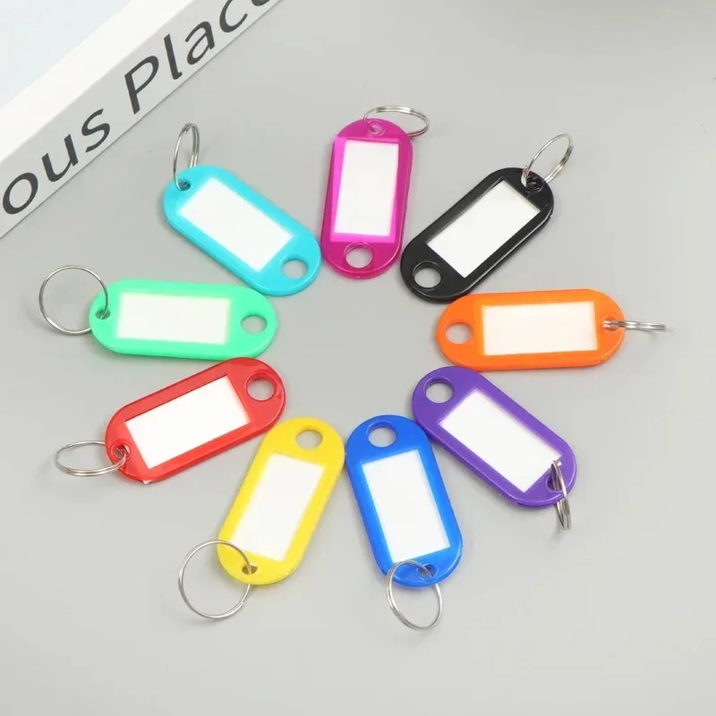 50pcs Colorful Plastic Tags Hotel Number Classification Card Key Tags Label Name Baggage Tag ID Name Tags With Split Ring2026202