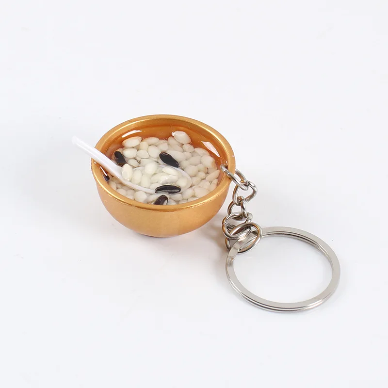 Mangkuk Sup Manis Mini Mangkuk Emas Mie Makanan Penutup Makanan Cina Miniatur Makanan Bermain Dekorasi Gantungan Kunci Simulasi Dekorasi Rumah