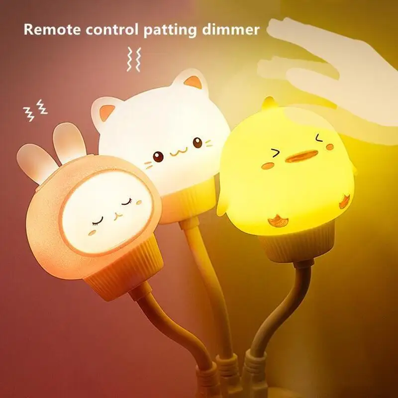 LED Chlidren USB Night Light Cute Cartoon Night Lamp Bear Remote Control for Baby Kid Bedroom Decor Bedside Lamp Christmas Gift