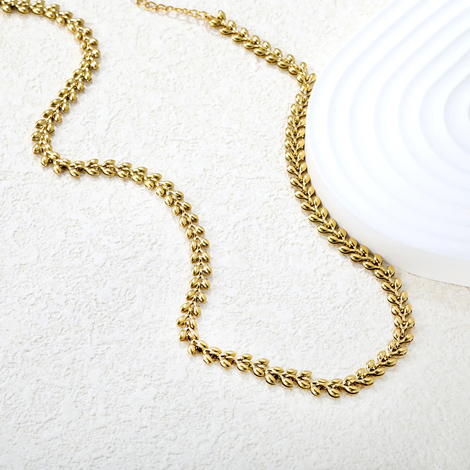 ASONSTEEL على شكل قلب ربط القمح سبايك سلسلة قلادة الفولاذ المقاوم للصدأ المختنق المعادن للنساء الرجال الاكسسوارات بالجملة مجوهرات #5