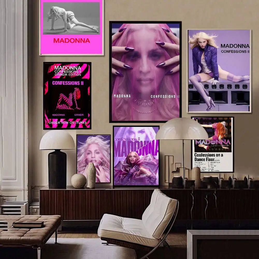 Singer M-MadonnA-A Confessions II Classic Vintage Posters Vintage Room Home Bar Cafe Decor Nordic Home Decor
