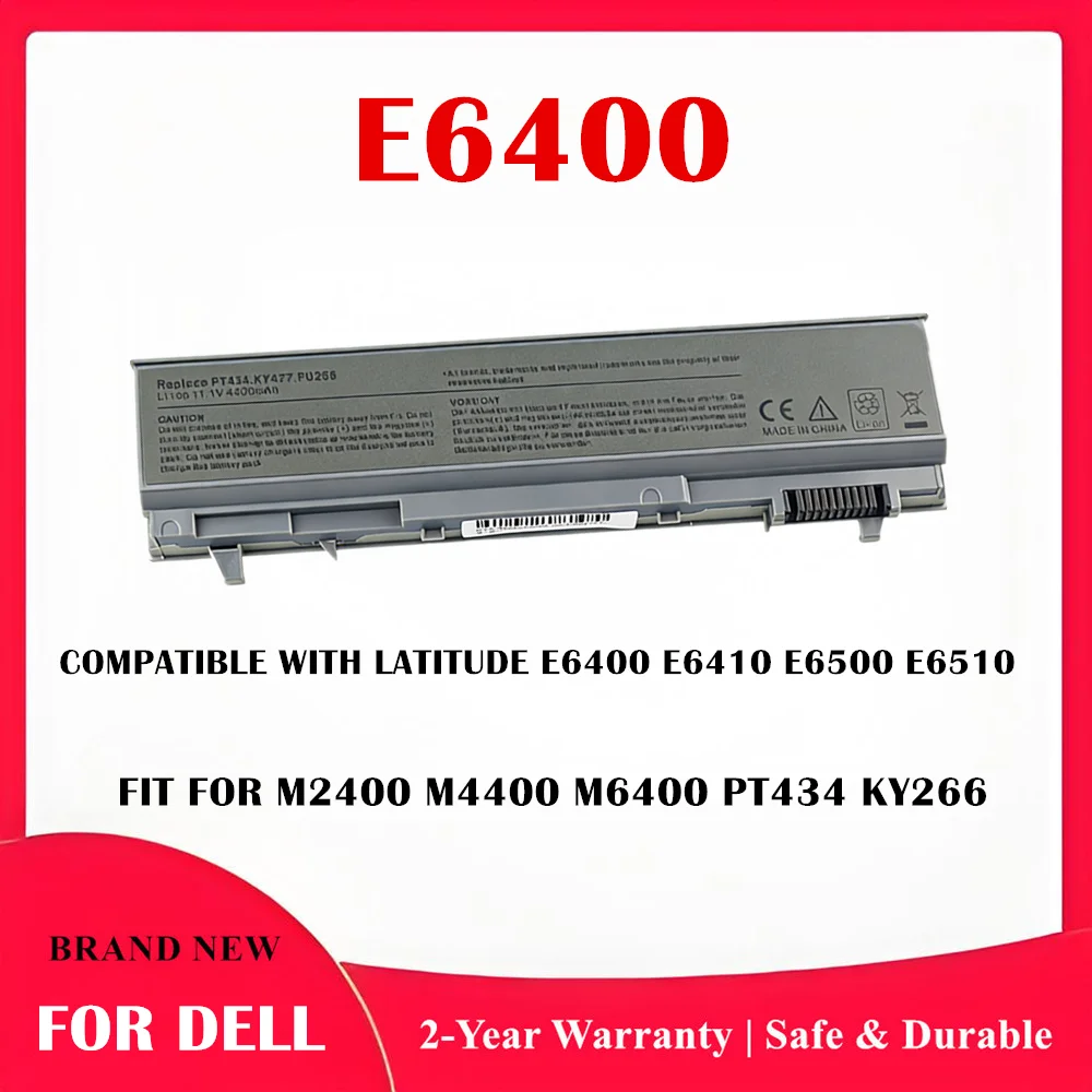 

Replacement Battery for Dell Latitude E6400 E6410 E6500 E6510 E8400 Precision M2400 M4400 M4500 M6400 Laptop