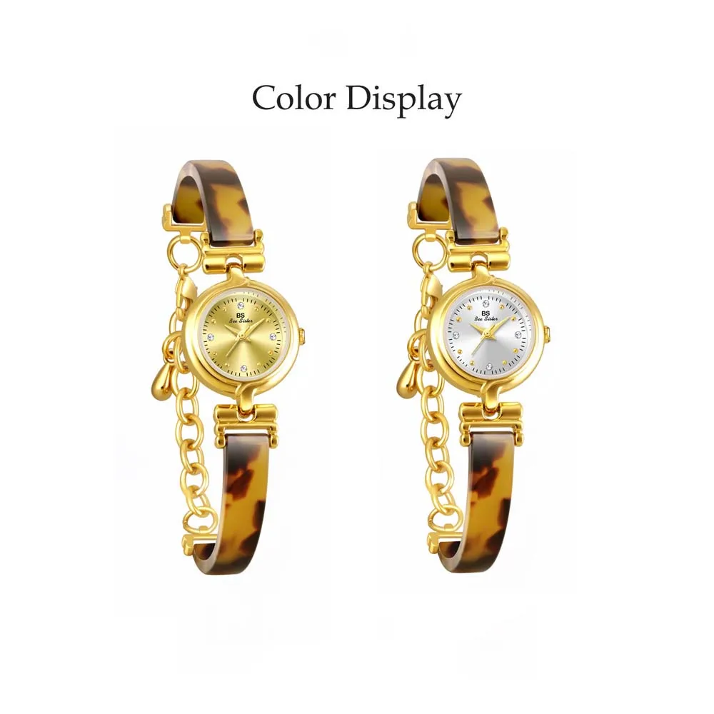 Classic Women Watch High Quality Amber Tortoiseshell Vintage Bracelet Quartz Watches Ladies Dress Gifts  Waterproof Wristwatch
