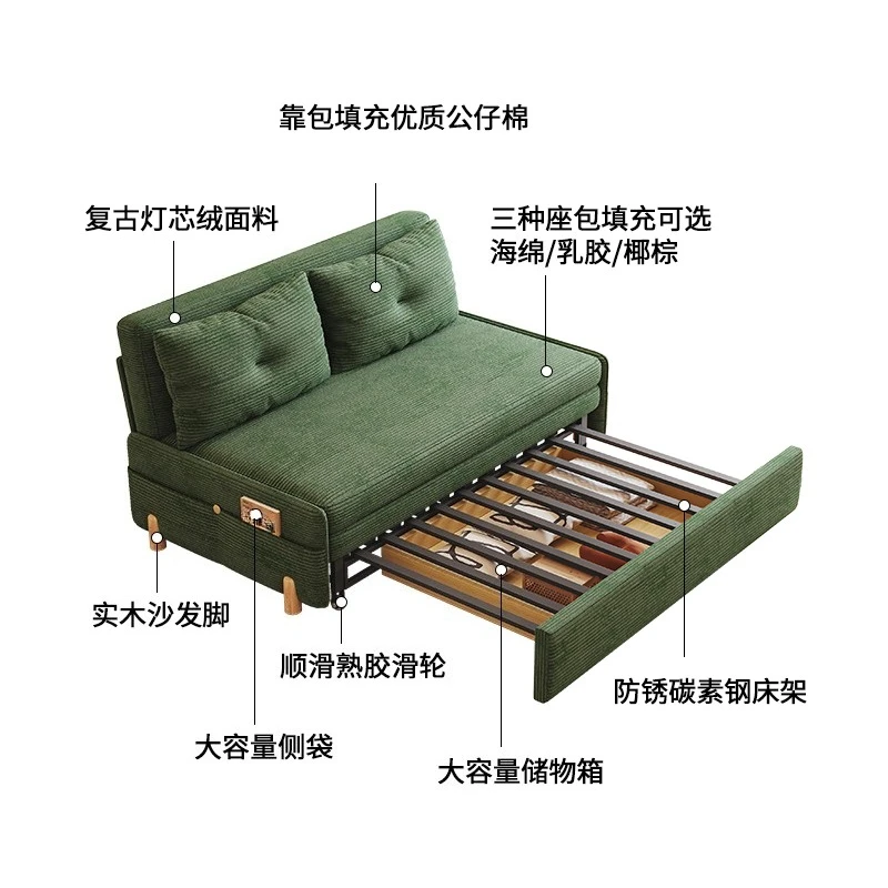 Foldable sofa bed Small apartment living room study sofa bed