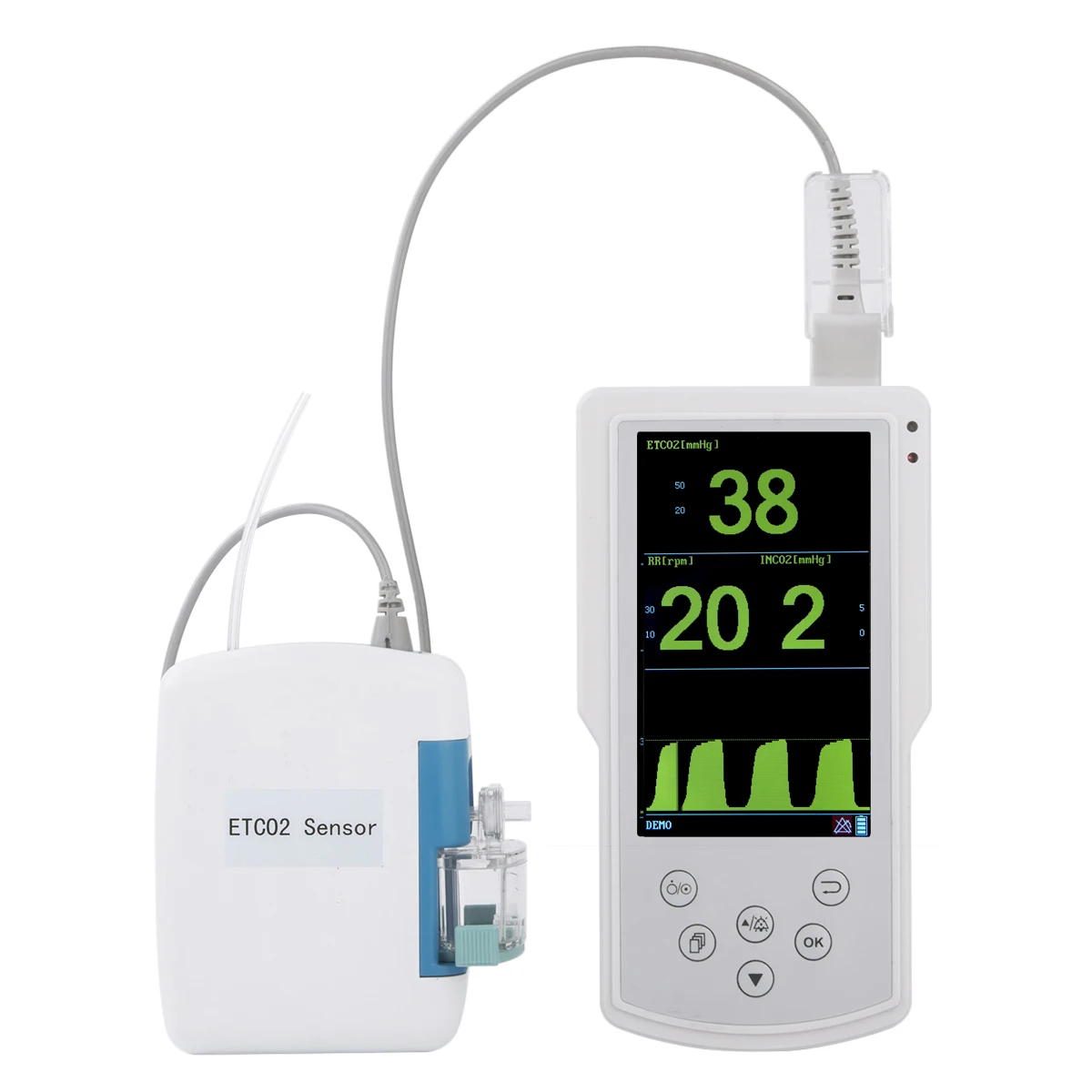 

5 Inch Handheld Monitor Pulse Oximeter with Etco2 Sensor and Spo2 Rechargeable Battery