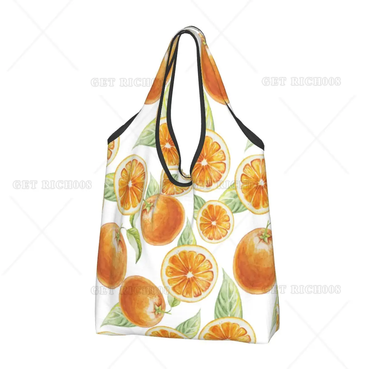 

Orange Reusable Grocery Bags for Kitchen, Foldable Durable Shopping Totes Capacity Large Tote Bags with Handles