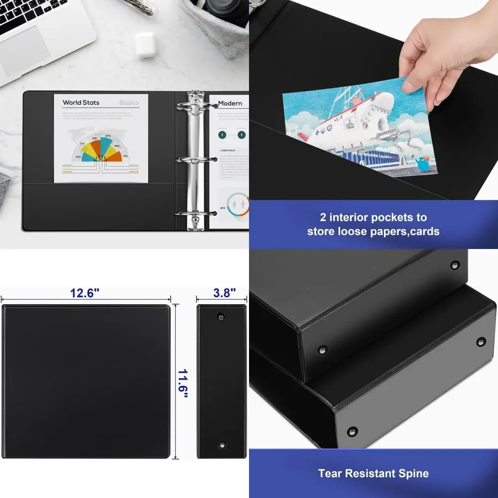 

Durable 3 Round Ring 600-Sheet Capacity Binder, 8.5x11 Paper, 10-Pack Black