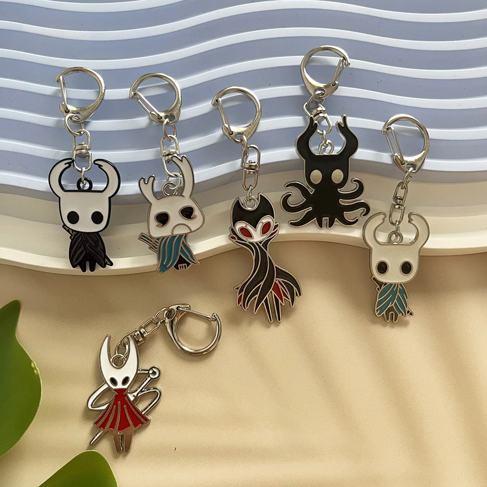 6 قطعة/الوحدة الجوف فارس Silksong المفاتيح مجموعة ، العظام مسمار وشكل الملك شاحب كيرينغ ، لعبة فيديو تأثيري اكسسوارات للرجال