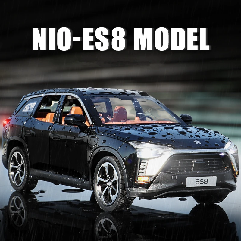 

1:24 NIO ES8 SUV Alloy New Energy Car Model Diecast Metal Toy Vehicles Car Model High Simulation Sound and Light Childrens Gifts